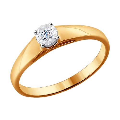 Кольцо, золото, бриллиант, 1011522
